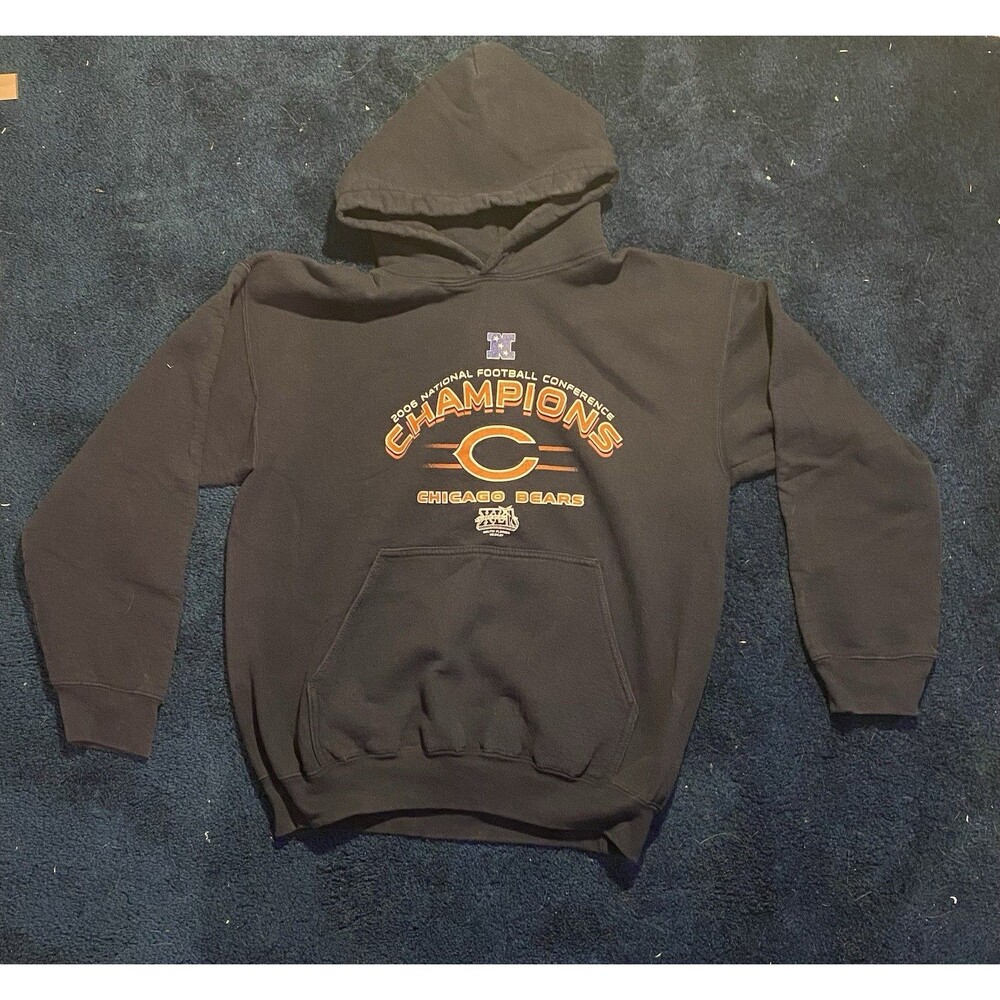Vintage Chicago Bears 2006 NFC Champions Gildan Pullover Hoodie Size M Medium